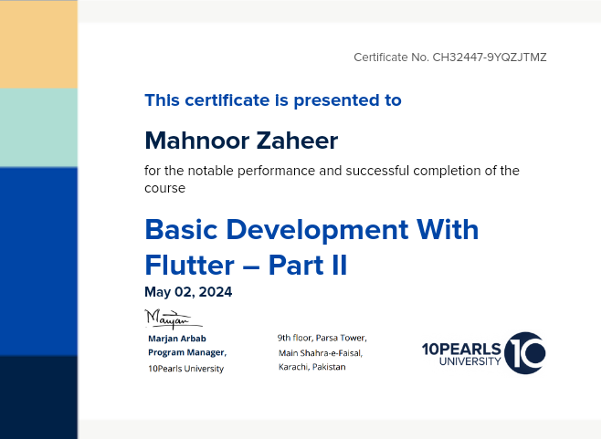 10Pearls University Certificate